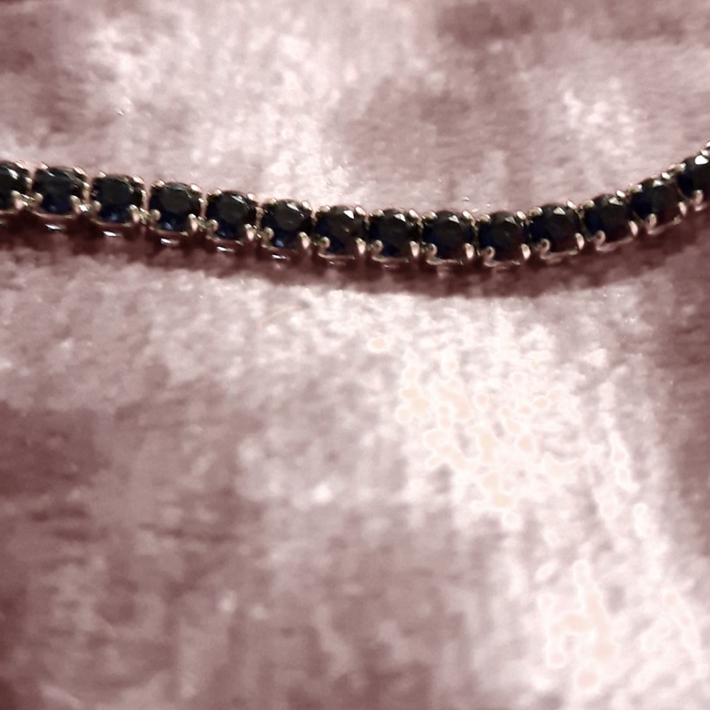 SALE. Simulated Blue Diamond Stainless Steel Tennis Bracelet (7.00 In) TGW 9 ct.